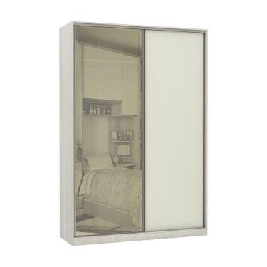 Imagem de Guarda-Roupa Solteiro 2 Portas 3 Gavetas 159 Cm Com Espelho Luciane Móveis