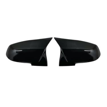 Imagem de Tampa de fibra de carbono para espelho retrovisor de carro, compatível com bmw f20, f22, f30, f31, f32, f33, f36, f34, f35, i3, i3s, x1, guarnição lateral(Bright black)