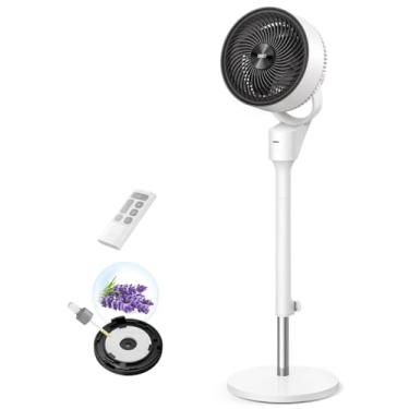 Imagem de Dreo Ventiladores de pé para quarto, ventilador oscilante com controle remoto, fluxo de ar potente de 24,4 m, ventilador de chão de 80° + 90°, 3 velocidades, temporizador 6H, ventilador de pedestal