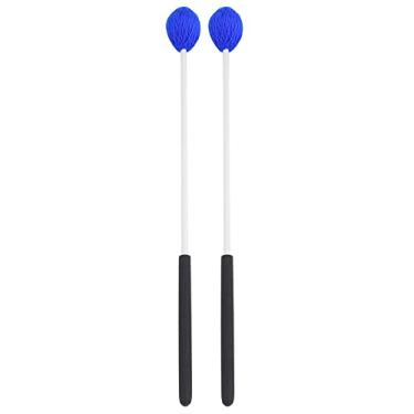 Imagem de RiToEasysports Baquetas de Bateria, 2 Unidades de Fibra de Vidro Com Cabeça de lã Azul, Toque Fino, Estável para Percussão Com Sensação Confortável e Som Nítido para Profissionais e