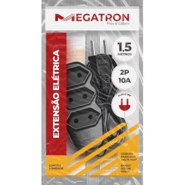 Imagem de Extensão 3 tomadas cabo paralelo 10/A 250v 2x0,75 (1,50 m) pretro