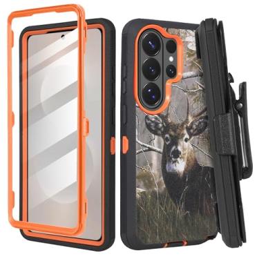 Imagem de Capa Thousand Gear compatível com Samsung Galaxy S26 Plus com protetor de tela integrado, capa protetora robusta de corpo inteiro com clipe de cinto, capa resistente à prova de choque (veado)
