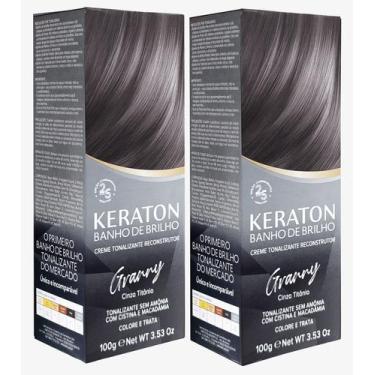 Imagem de Kert Keraton Kit c/2 Tonalizantes Banho de Brilho Granny - Cinza Titân