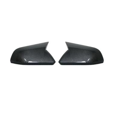 Imagem de Compatível com Ford Mustang 2015-2020 Tampa do espelho retrovisor lateral do carro Tampa da asa Porta externa Caso de visão traseira Guarnição adesivo de fibra de carbono(No light Carbon)