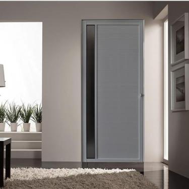 Imagem de Porta de Alumínio Lambril 210x80cm com Visor Hale Esquadrias Abertura 