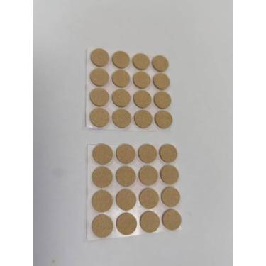 Imagem de Verplexter Almofadas de dedal de couro, protetores de dedo autoadesivos para costura e acolchoamento, bege, 16 almofadas