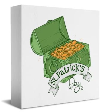 Imagem de St. Patricks Day Decor Have Yourself A MERRY St. Patrick's Day, placa de caixa, para decoração de mesa de mesa de escritório em casa, decoração de mola, 12 x 12 cm, ornamento-8