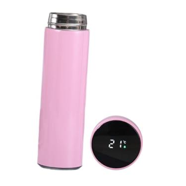 Imagem de Ｂｅｓｇａ Caneca de viagem isolada copo de água de aço inoxidável copo térmico garrafa de água inteligente para carro casa esportes de inverno presente do dia, Rosa