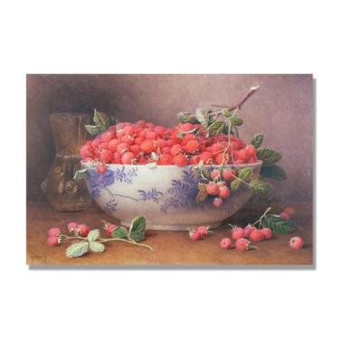 Imagem de NHLDZYH Arte em tela vintage de frutas mortas, pintura clássica de cozinha country, decoração de parede de casa de fazenda quente para sala de jantar e cozinha. C36. 80 x 120 cm - 31,5 x 47,3 pol