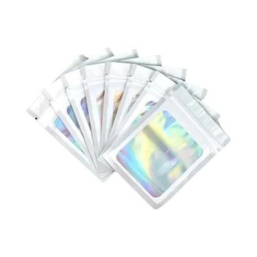 Imagem de Sacos Plásticos Iridescentes Com Fecho Zip 10-100 Peças Para Cosmético