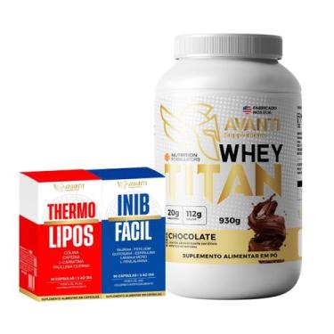 Imagem de Kit Academia Whey Protein Concentrado Importado 930g InibFácil 90 caps