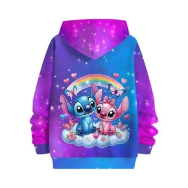 Imagem de Moletom Feminino Oversize Com Estampa 3D De Stitch E Anjos, Pullover P