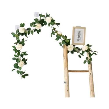 Imagem de Grande Guirlanda De Flores De Peônia De Seda Artificial Para Decoração