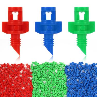 Imagem de Pulverizador de bocal de nebulização de 300 peças, gotejadores automáticos de 90/180/360 graus, microaspersor atomizador, anel de gotejamento, irrigação para jardim, agricultura, sistema de irrigação