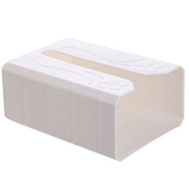 Imagem de Suporte de papel de parede para caixa de lenços adesivos, dispensador de toalhetes de vaso sanitário, organizador de guardanapos, prateleira organizadora para cozinha, banheiro (cor: branco) (branco)