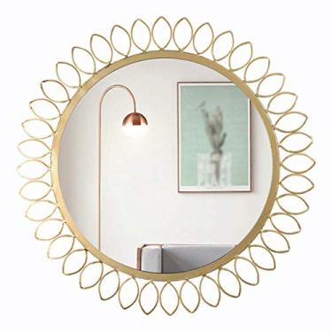 Imagem de Espelho decorativo de parede para banheiro espelho redondo para quarto espelho de pia de ferro forjado