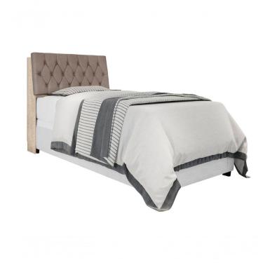 Imagem de Cabeceira Box Solteiro Amarula Com Capitonê Bege Escuro