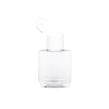 Imagem de Kit 50 Frascos Pet 35ml Quadrado com Tampa Flip Top para Álcool em Gel