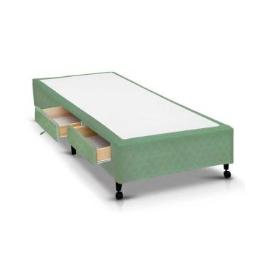 Imagem de Cama Box Base C/gavetas Solteiro Poli Tecido Green (88x27-c/2 Gavs) - Castor