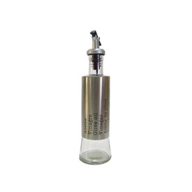 Imagem de Galheteiro Azeite Ou Vinagre Em Vidro E Inox Com Frase 300Ml