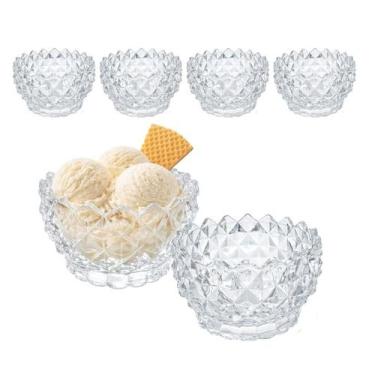 Imagem de Kit 4 Tigela Bowl Cumbuca Vidro Sobremesa Bico De Jaca 155ml - CLICK H