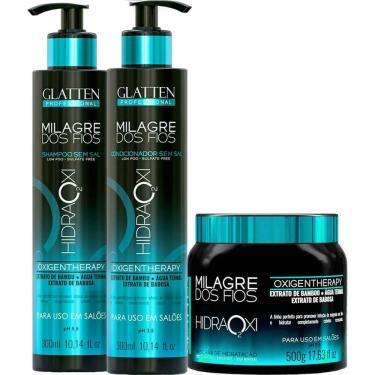 Imagem de Glatten Milagre Dos Fios Hidraoxi - Kit Terapia De Oxigênio Trio (3 Produtos)