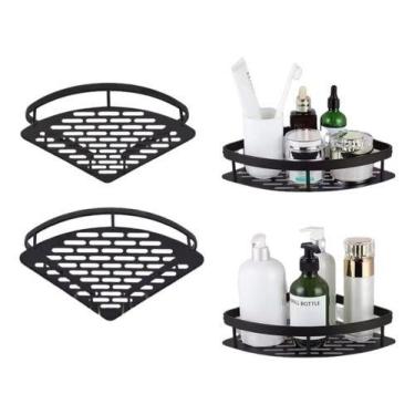 Imagem de Kit 2 Suportes Canto Parede Porta Shampoo Sabonete Banheiro - JPaola