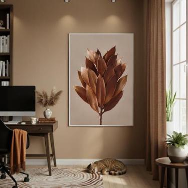 Imagem de Quadro Decorativo Flor Marrom Chocolate 70X50Cm Mold Preta - Quadros O