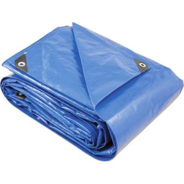 Imagem de Lona polietileno 8x8m azul 200 micras reforçada Vonder Plus