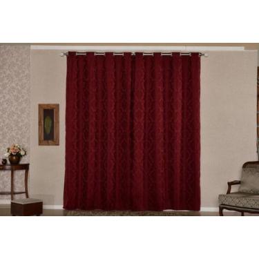 Imagem de cortina quarto jacquard tecido semi blackout bordo 4,00x2,50 - B.F CON
