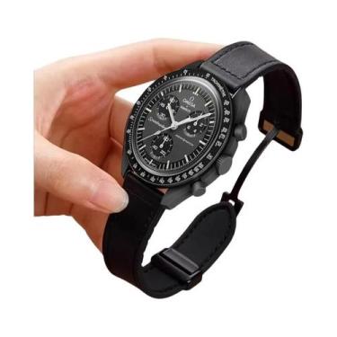 Imagem de Pulseira De Couro Vintage Com Silicone Para Omega X Swatch MoonSwatch,