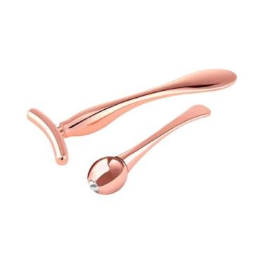 Imagem de Aplicador De Creme Para Olhos Feminino Com Massageador De Rolos Metáli