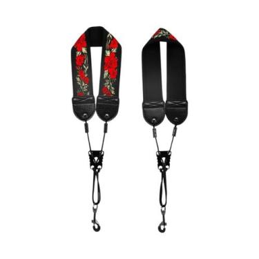 Imagem de Correia De Pescoço Ajustável Bordada Para Saxofone Soprano, Alto E Ten