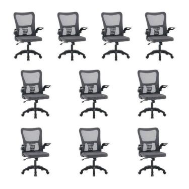 Imagem de Kit 10 Cadeiras de Escritório Diretor Baltimore com Sistema Relax Preto