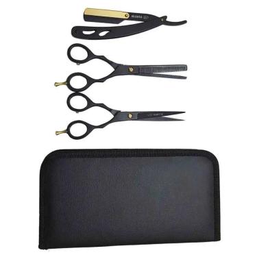 Imagem de Kit Barbeiro Aço Inox 6.0 Black Dilcintia