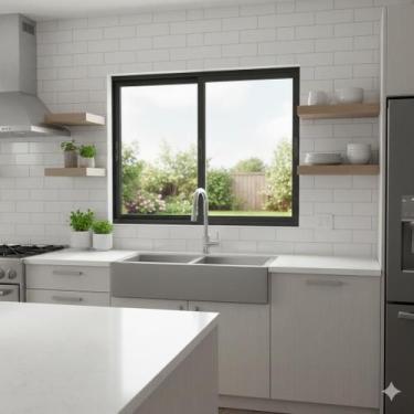 Imagem de Janela de Correr 2 Folhas Max Alumínio Preto 120x120 Linha 25 - Brecor