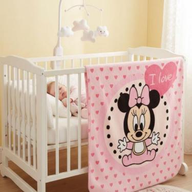 Imagem de Cobertor Bebê Infantil Enxoval Jolitex Antialérgico Minnie e Mickey 90