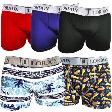 Imagem de Cueca Boxer Box kit 5 Peças P ao Plus Size Adulto Masculino Estampada 