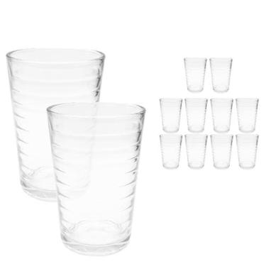 Imagem de Jogo 12 Copos Vidro Baixo Drink Vidro Grosso Água Suco 190ml - CLICK H
