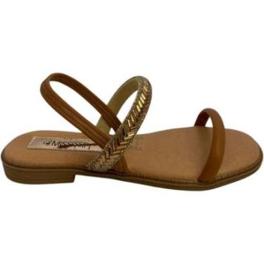Imagem de Sandalia Mississipi Rasteira Tira Brilho Feminino-Feminino