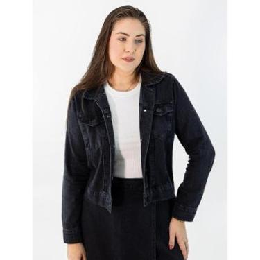 Imagem de Jaqueta Feminina Jeans Preto Algodão Botões Anticorpus-Feminino