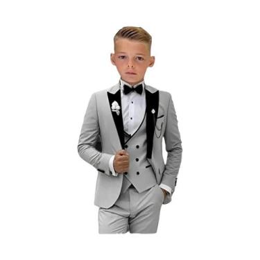 Imagem de Conjunto De Terno Infantil Borgonha 3 Peças: Blazer, Colete E Calça El