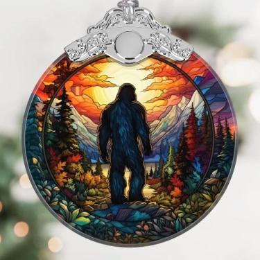 Imagem de Enfeite Suspenso Sasquatch em Vitral 7,5x9 cm - Touber