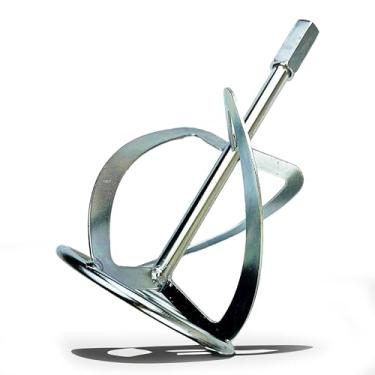 Imagem de Pá Batedora Com Rosca Para Haste de Misturador de Tinta Cola Impermeabilizante Argamassa Menegotti Cor Prata Profissional Kit - 2 Unidades