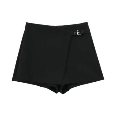 Imagem de Saia Mini De Cintura Alta Para Mulheres, Estilo Casual Chic, Skort Cul