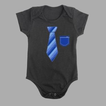 Imagem de Body Techmalhas Manga Curta Gravata Body Roupa Social-Unissex