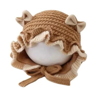 Imagem de Gorro De Inverno Para Bebê Menina, Macio, Tricotado, Com Proteção Para