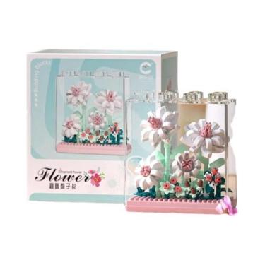 Imagem de Caixa De Flores Dos Sonhos Para Meninas, Blocos De Montar, Ornamentos 