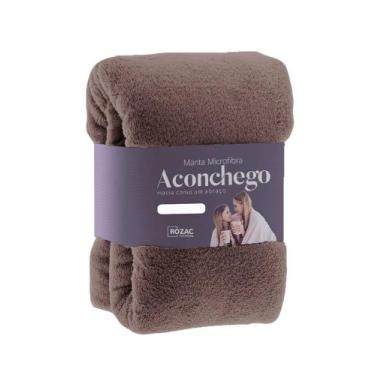 Imagem de Cobertor Manta Microfibra - Casal - Liso - Marrom - 1,80m x 2,20m - Ro