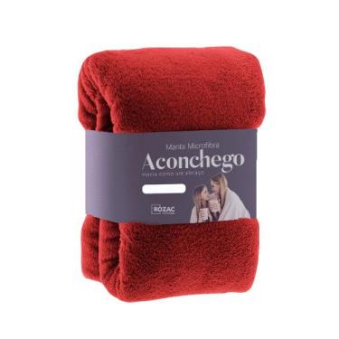 Imagem de Cobertor Manta Microfibra - Casal - Liso - Vermelho - 1,80m x 2,20m - 